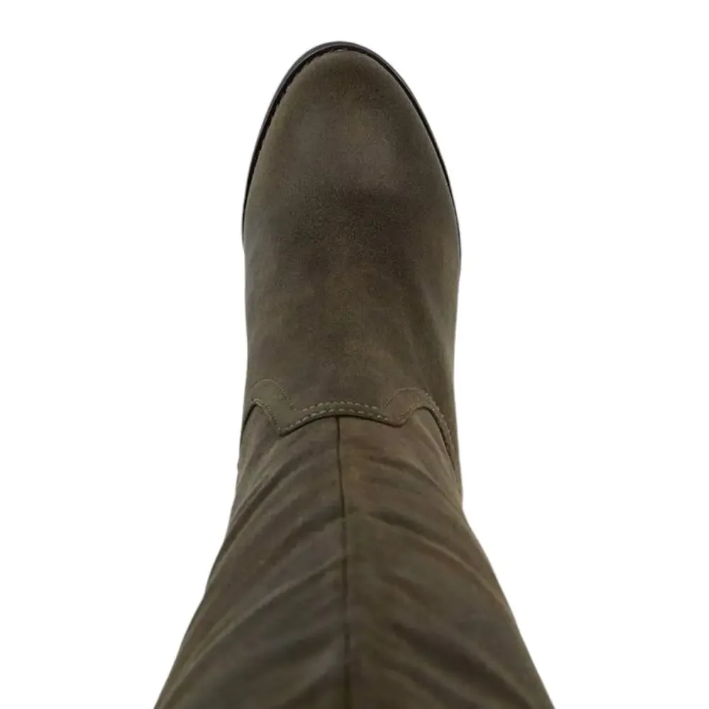 Journee Women's Jezebel Over The Knee Wide Calf Boots Olive Size 5 1/2